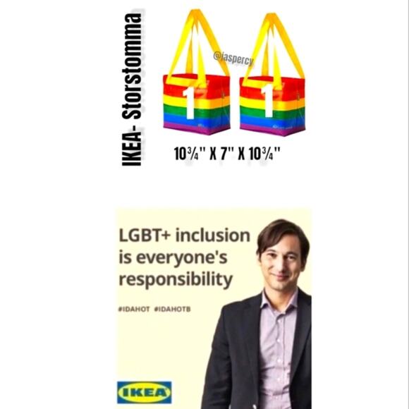 Storstomma Set of Two (2) Small Totes Gay Pride Rainbow Color Support LGBTQ+ NWT - Picture 3 of 7